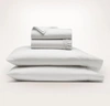 Boll & Branch Organic Signature Sheet Set In White/pewter Delicate Stripe [hi