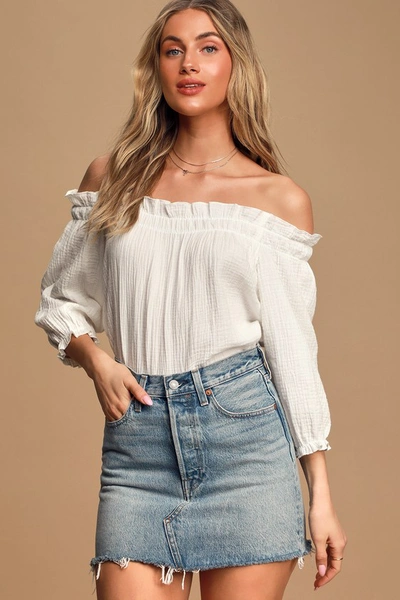 Lulus Sweet One White Off-the-shoulder Top