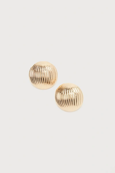 Lulus Mesmerizing Radiance Gold Textured Circle Statement Earrings