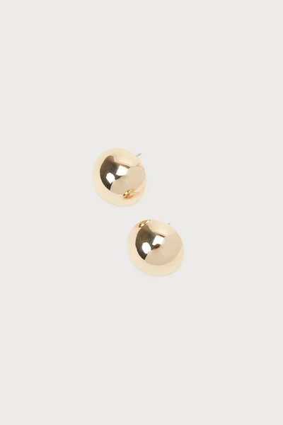 Lulus Glowing Persona Gold Oversized Round Statement Earrings