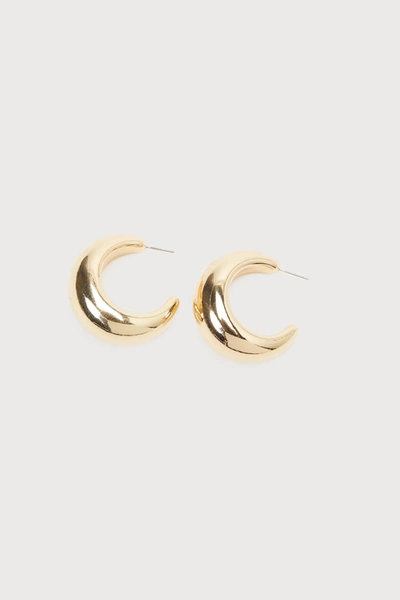Lulus Sleek Persona Gold Chunky Hoop Earrings