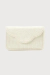 LULUS IMMACULATE RADIANCE WHITE PEARL BEADED CLUTCH