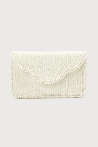 Lulus Immaculate Radiance White Pearl Beaded Clutch