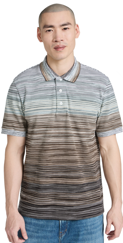 Missoni Short Sleeve Polo Multicolor Space-dyed With Bro M