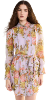 Cinq À Sept Estelle Floral-print Minidress In Lilac Multi