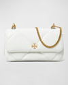 Tory Burch Kira Mini Diamond Quilted Shoulder Bag In Blanc