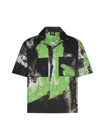 M44 Label Group 44 Label Group Shirts In Black+grunge Green