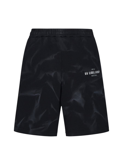 M44 Label Group 44 Label Group Shorts In Black+effetto Smoke