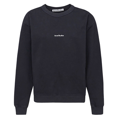 Acne Studios Logo棉质针织运动衫 In Schwarz