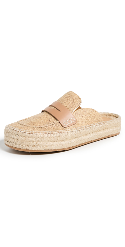 Jw Anderson Leather Loafer Espadrillas In Tan