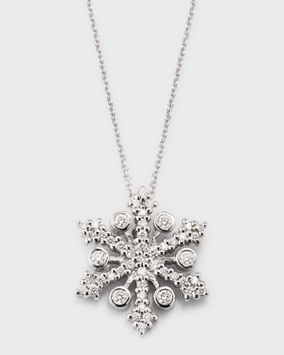 Roberto Coin 18k White Gold Diamond Snowflake Pendant Necklace In Wg