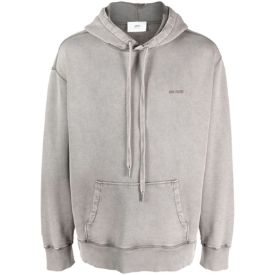 Ami Alexandre Mattiussi Fade Out Cotton Hoodie In Grey