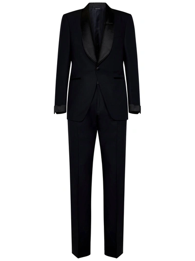 Tom Ford Wool Tailored Suit In Blu