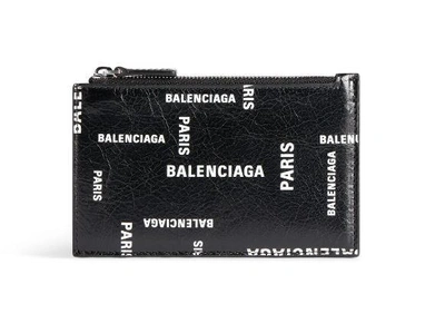 Balenciaga Men's Bal Paris Allover Bifold Wallet In Black