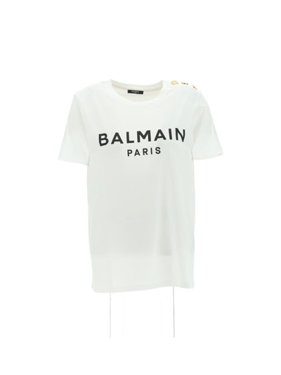 Balmain T-shirts & Vests In Gab Blanc/noir