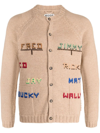 Bode Tan Roll Call Cardigan In Beige