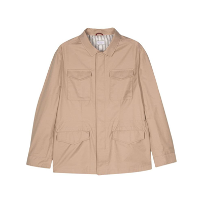 Brunello Cucinelli High-neck Zip-up Lightweight Jacket In Neutrals