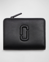 Marc Jacobs The Leather J Marc Mini Compact Wallet In Black