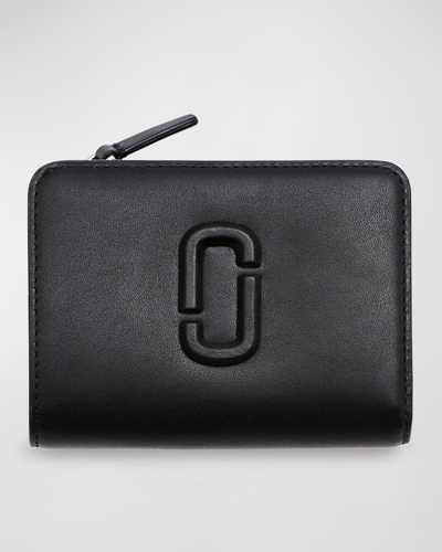 Marc Jacobs The Leather J Marc Mini Compact Wallet In Black