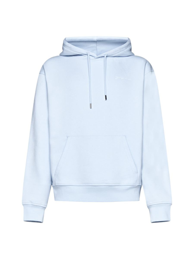 Jacquemus Brode Logo-embroidery Organic-cotton Hoodie In Blue
