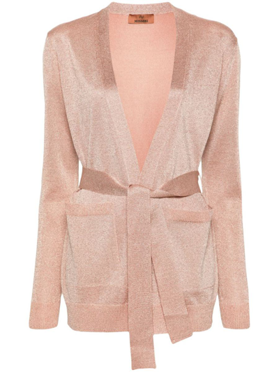 Missoni Wool Blend Cardigan In Pink