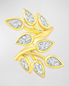 RAHAMINOV DIAMONDS 18K YELLOW GOLD BEZEL SET DIAMOND BRANCH RING