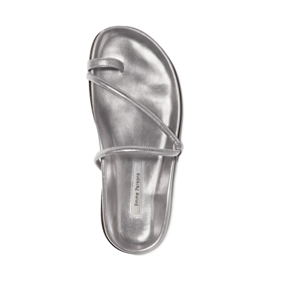 Emme Parsons Bari Naked Toe Ring Sandals In Silver Nappa