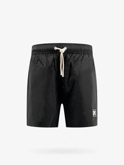 Palm Angels Monogram-patch Swimming Shorts In Black