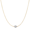 Eriness Single Diamond Orb Necklace In 14k Yellow Gold,white Diamond