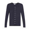 Goldie Ribbed Cardigan In Navy
