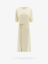 Lemaire Belted Cotton Jersey Midi Dress In Yellow