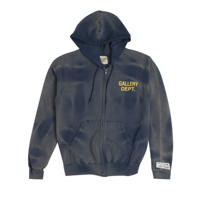 Pre-owned Gallery Dept. Gallery Dept Zip Up Hoodie 'navy' In Blue