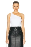Givenchy Asymmetric Chain-strap Stretch Cotton Tank Top In White