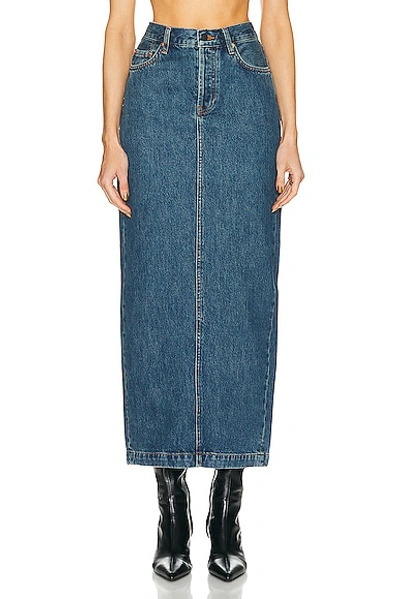Wardrobe.nyc Indigo Column Denim Maxi Skirt
