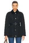 Burberry Belted Quilted Down Jacket In Black