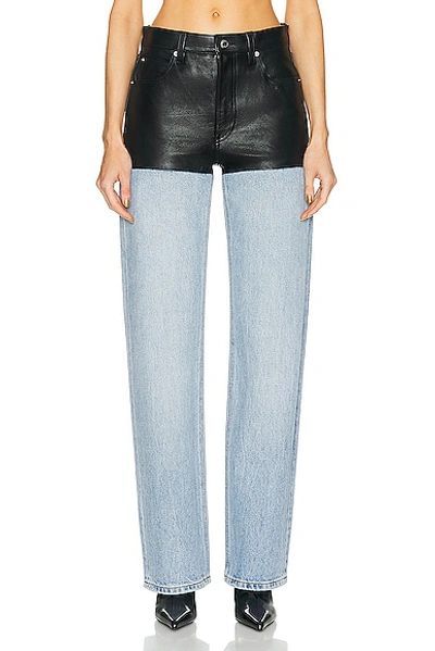 Alexander Wang Stacked Straight Leg In Vintage Faded Indigo