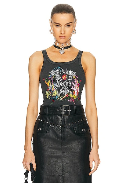 Alessandra Rich Jersey Tank Top In Grey