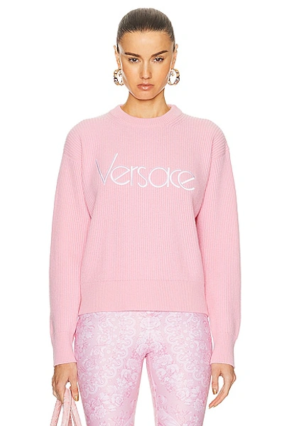 Versace 90's Embroidered Knit Jumper In Colour Carne Y Neutral