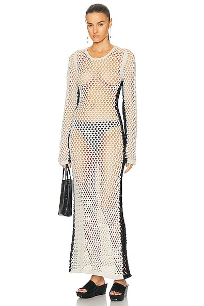 Diotima Mount Crocheted Mesh Cotton-blend Maxi Dress In Beige