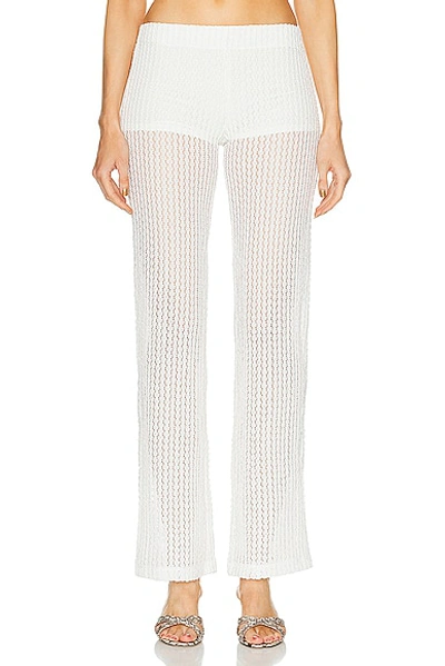 Siedres Sely Textured Low Rise Pant In White
