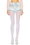 Alessandra Rich Stud-embellished Denim Miniskirt In Light Blue