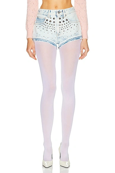 Alessandra Rich Stud Short In Light Blue