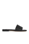 Bottega Veneta Quilted Leather Flat Slide Sandals In Black