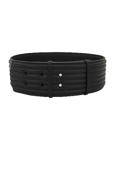 Alaïa Padded Leather Belt In Noir