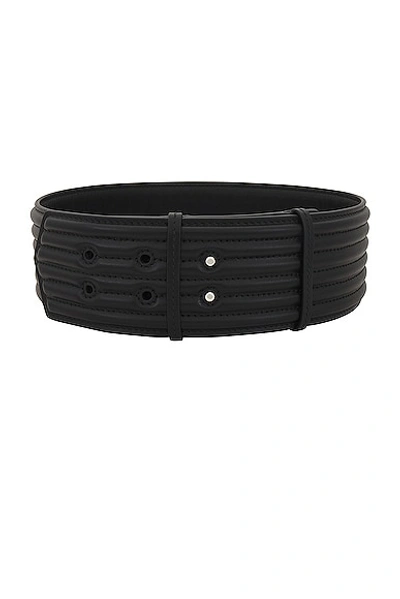 Alaïa Padded Leather Belt In Black