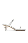 Bottega Veneta Metallic Two-band Knot Slide Sandals In Silver