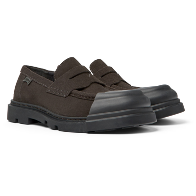 Camper Junction Removable-toecap Suede Loafers In Grey