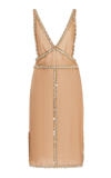 MIU MIU CRYSTAL-EMBELLISHED SILK CHIFFON MINI DRESS