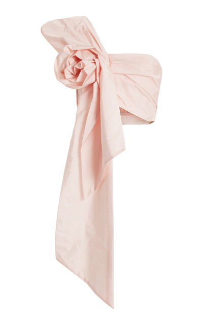 Simone Rocha Pressed Rose Draped Crop Top In Pink