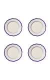 Maison Madison Jane Set-of-four Ceramic Side Plates In Blue